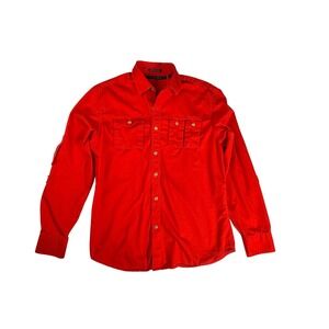 Sean John‎ Red Long Sleeve Button Up Shirt Mens Size Large